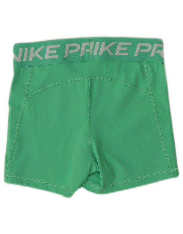 Pantaloncini sportivi grafici NIKE Dri Fit da donna UK 8 piccoli poliestere verde