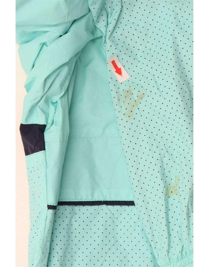 Giacca antipioggia con cappuccio da uomo Pull & Bear UK 40 Large in nylon color block turchese