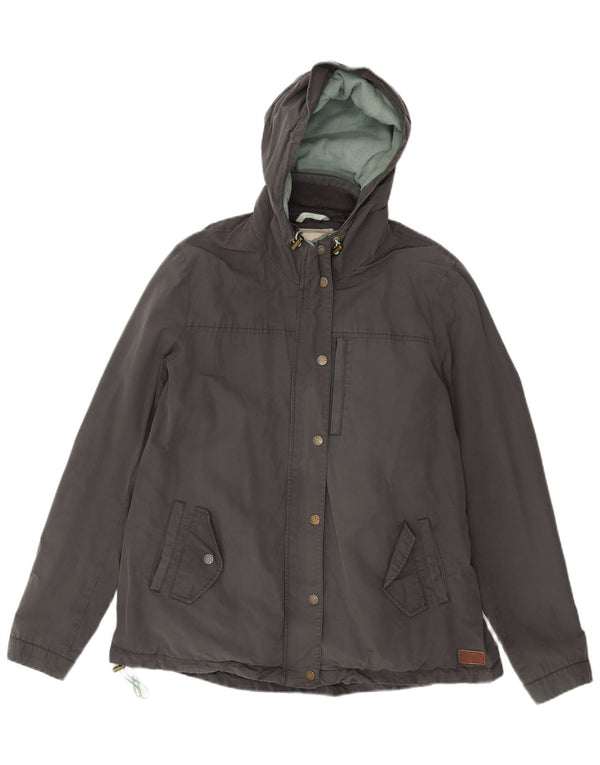 Giacca a vento con cappuccio da donna Fat Face UK 16 grande cotone grigio