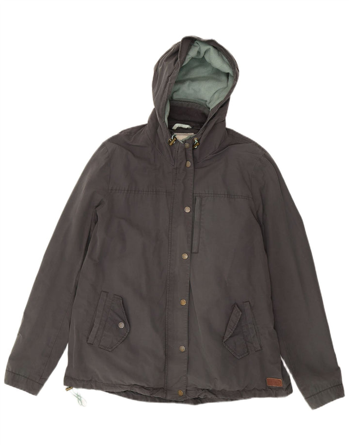 Giacca a vento con cappuccio da donna Fat Face UK 16 grande cotone grigio