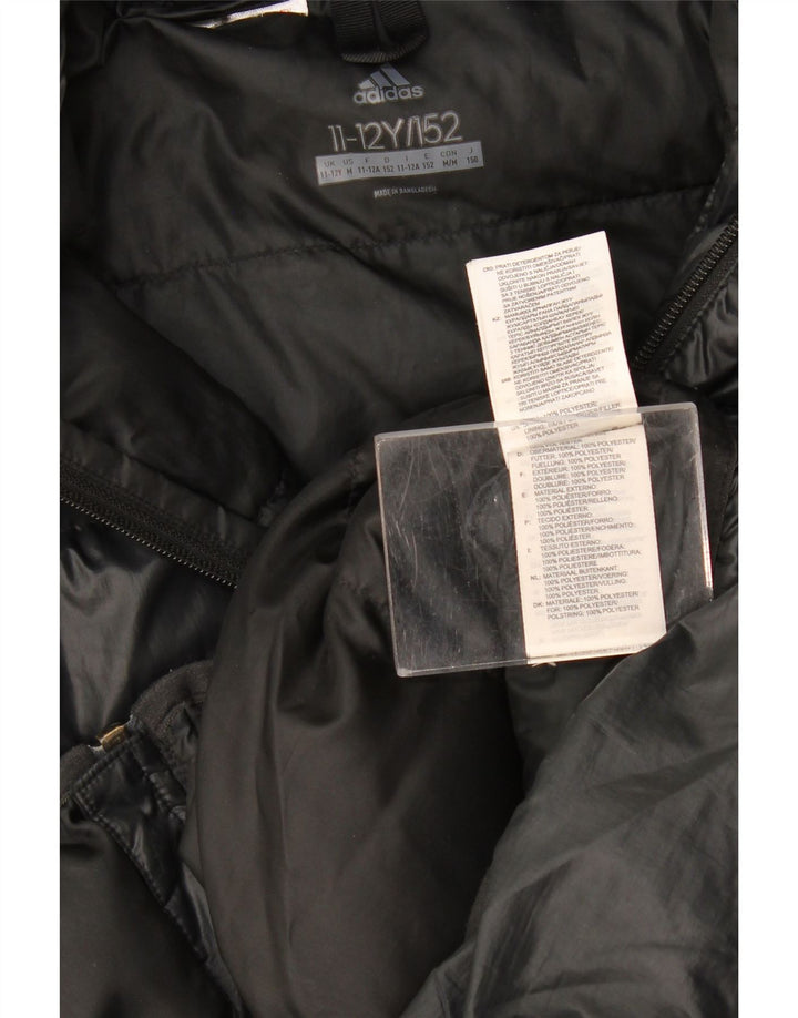 Giacca imbottita con cappuccio Adidas da ragazzo 11-12 anni in poliestere nero