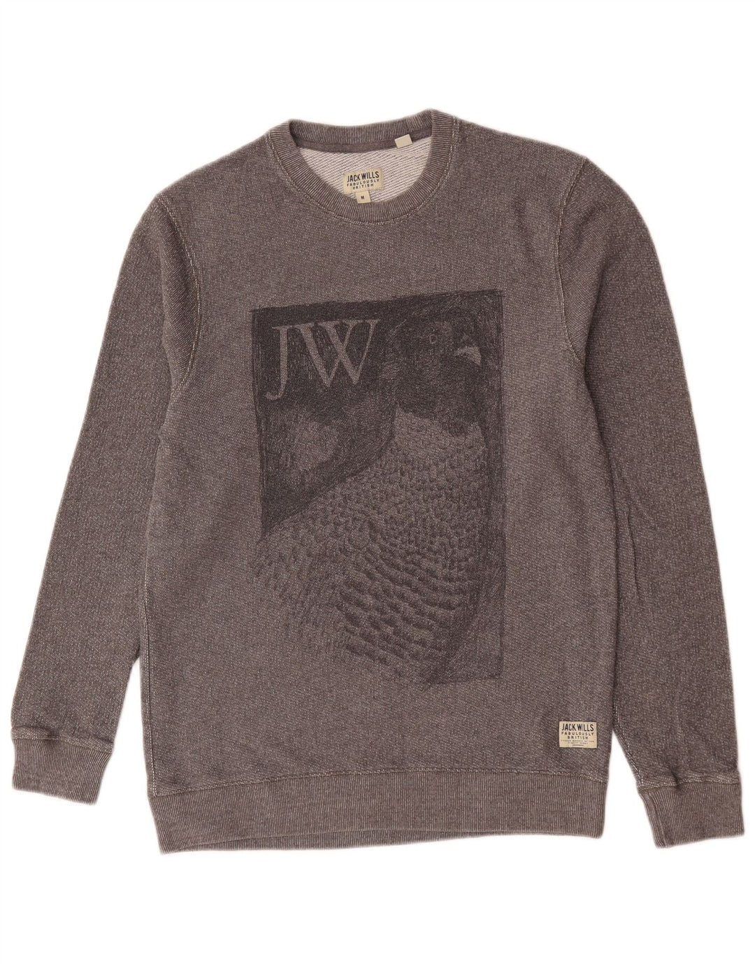 Felpa grafica da uomo Jack Wills Maglione cotone grigio medio