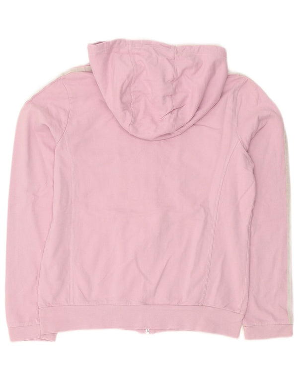 Maglione con cappuccio e zip da donna Adidas UK 14 cotone rosa medio