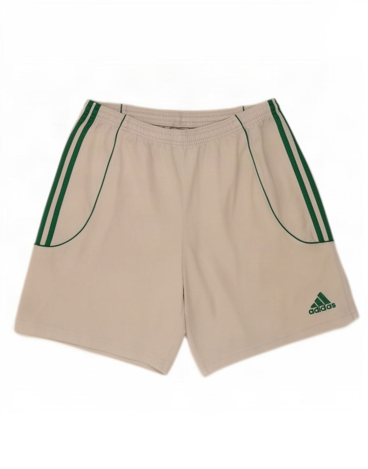 Pantaloncini sportivi da uomo Adidas grandi bianchi in poliestere