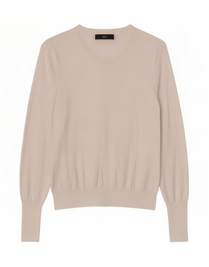 Maglione cardigan da donna Marks & Spencer UK 12 Viscosa bianca media