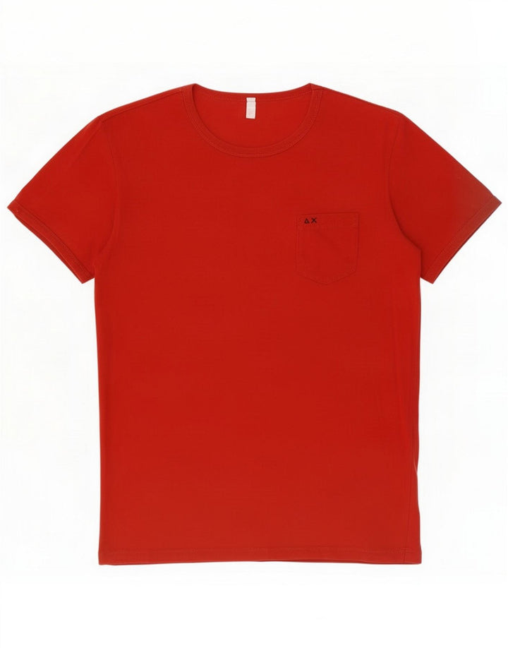 T-shirt da uomo Sun68 Top grande rosso cotone