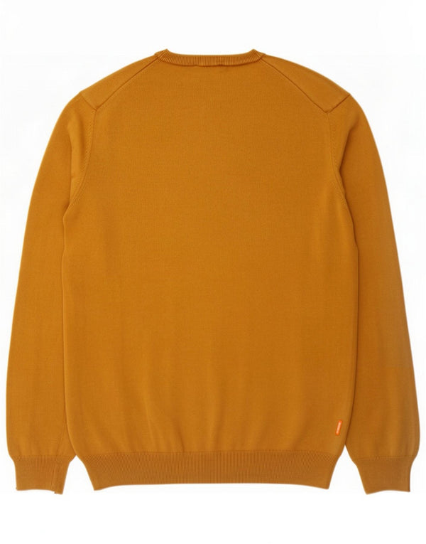 Timberland Mens Crew Neck Jumper Sweater Large Yellow Cotton