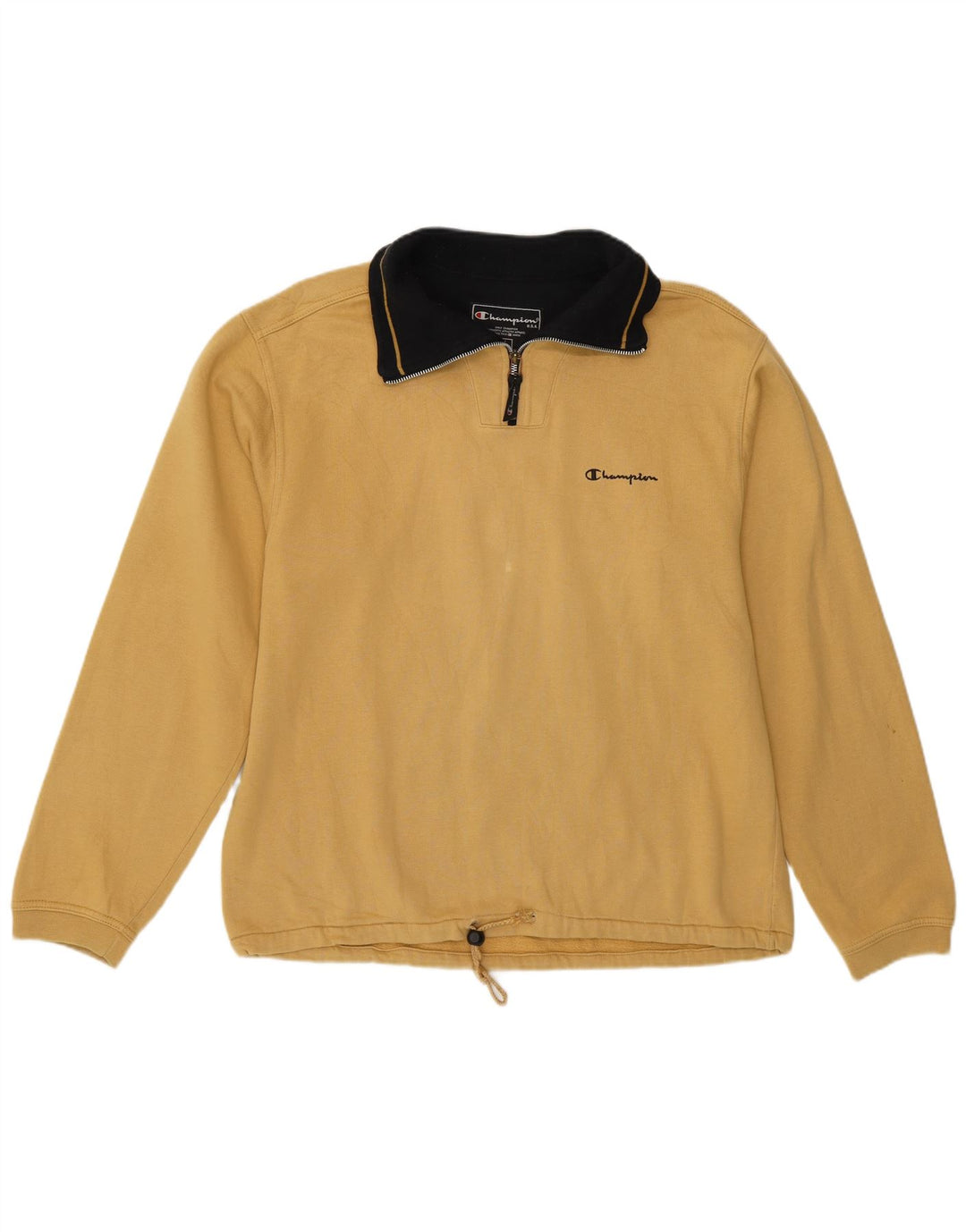 CHAMPION Felpa da uomo con collo con zip, maglione grande, cotone beige