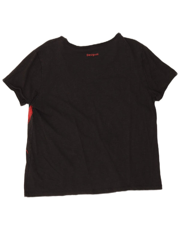 Desigual Maglietta grafica da donna Rolling Stones Top UK 18 XL Cotone nero