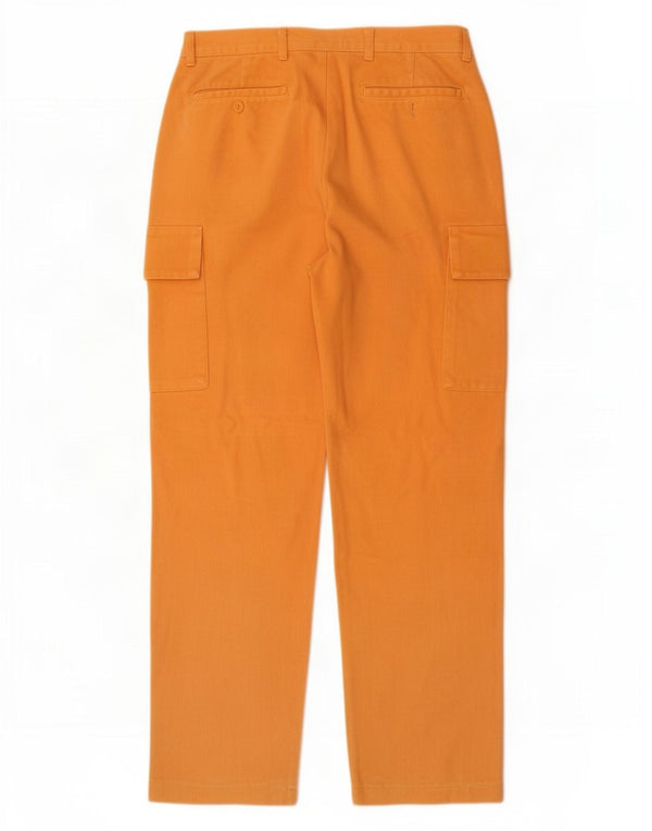 Pantaloni cargo dritti da uomo Benetton IT 48 Medium W30 L30 Cotone arancione