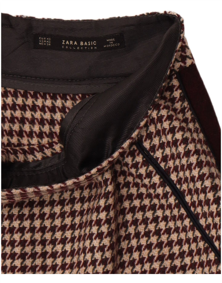 Minigonna Zara da donna XS W24 pied de poule bordeaux