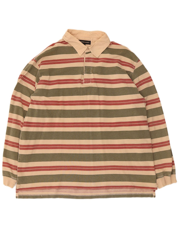 Polo a maniche lunghe da uomo Marlboro Classics 3XL a righe multicolore