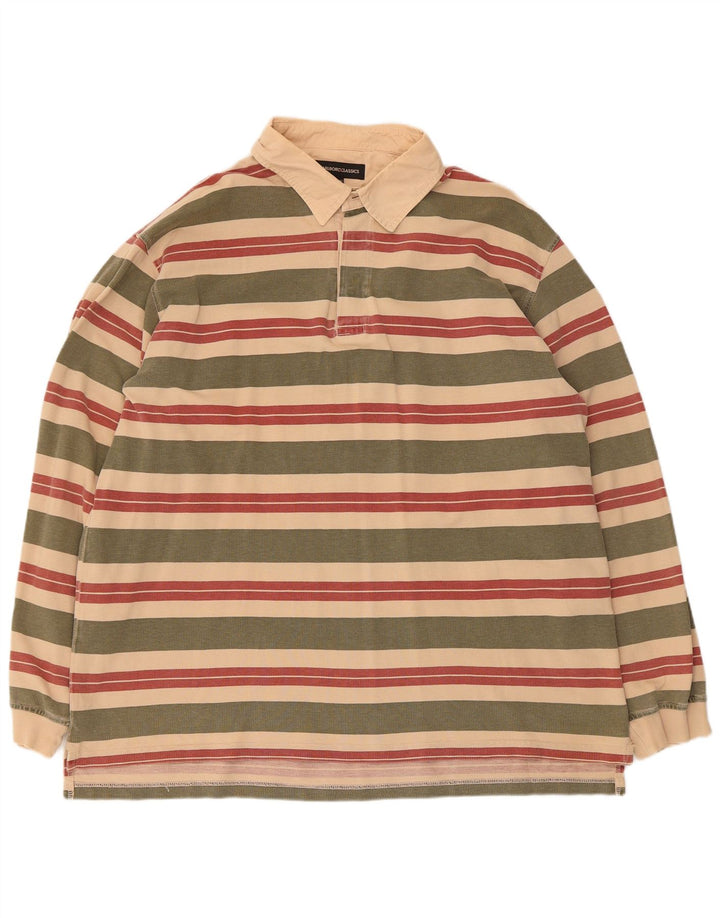 Polo a maniche lunghe da uomo Marlboro Classics 3XL a righe multicolore