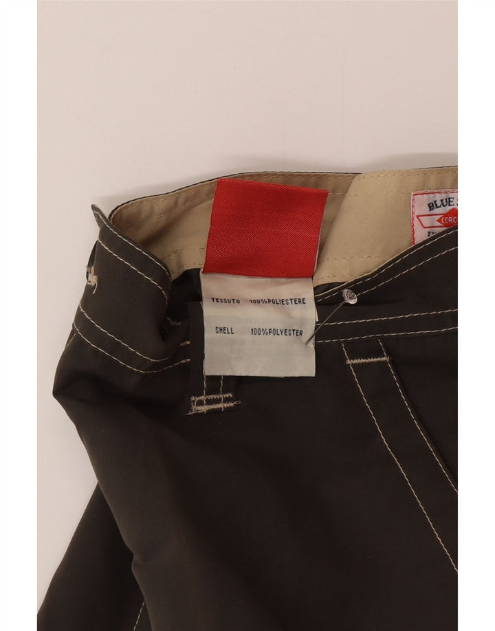 Pantaloncini cargo da uomo con lato blu, grandi W34 in poliestere grigio