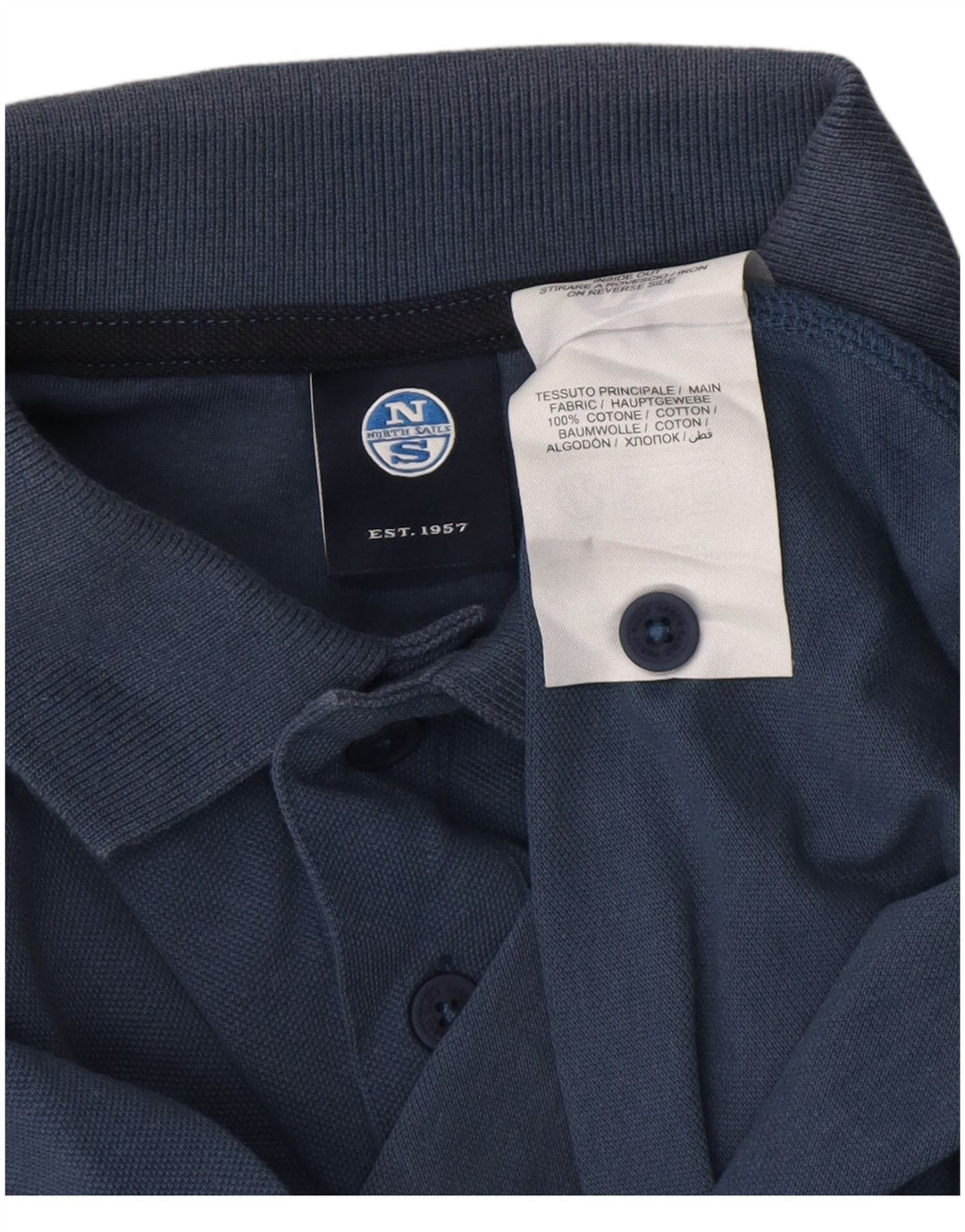 Polo da uomo NORTH SAILS in cotone blu navy medio