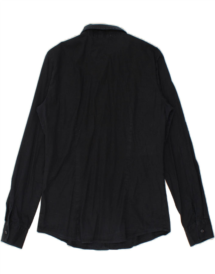 GEOX Womens Shirt UK 12 Medium Navy Blue Cotton Vintage Geox and Second-Hand Geox from Messina Hembry 