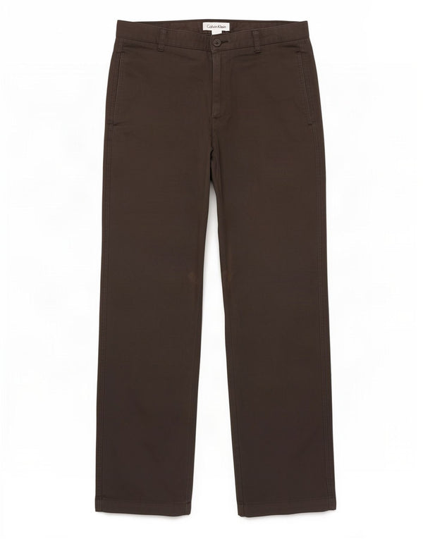 Pantaloni chino dritti da uomo Calvin Klein W32 L32 in cotone grigio
