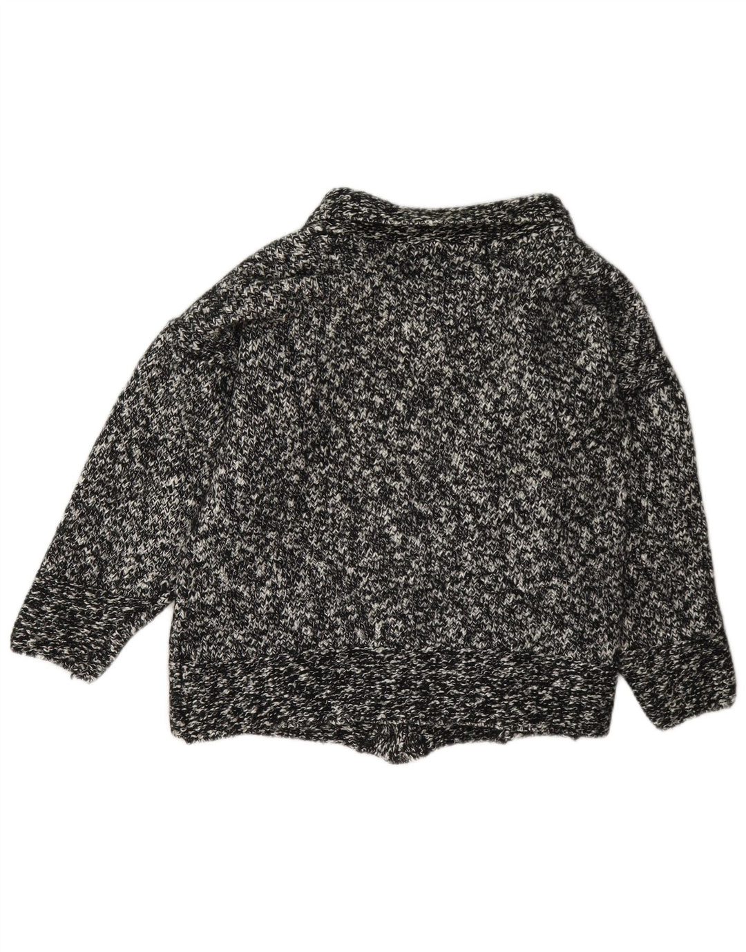 Maglione cardigan da donna Blarney UK 14 Lana grande nera screziata