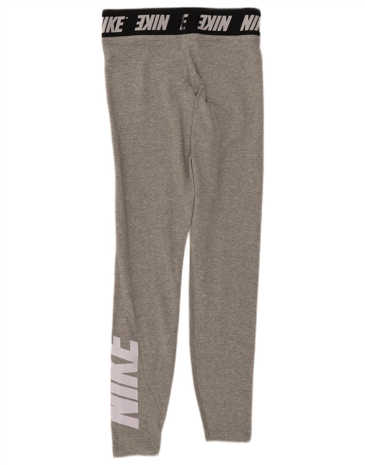 Leggings grafici da donna NIKE UK 8 piccoli in cotone grigio