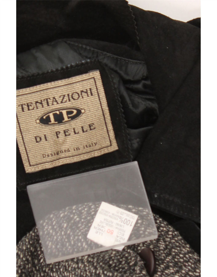 Giacca da uomo in pelle scamosciata VINTAGE IT 50 Large in pelle nera