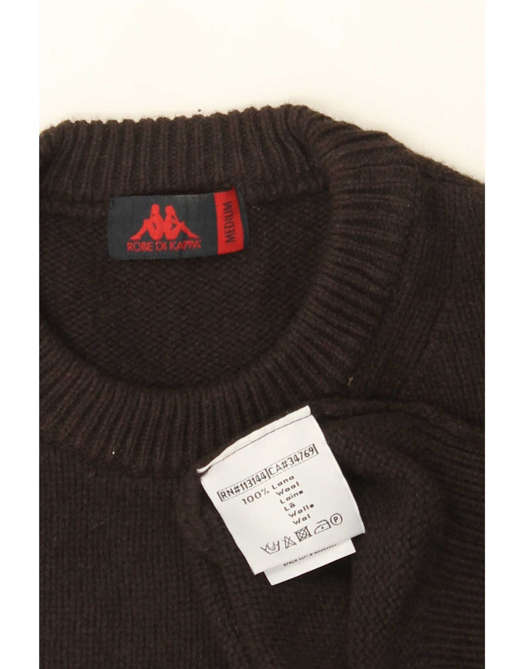 Maglione Kappa Uomo Girocollo Maglione Marrone Medio Lana