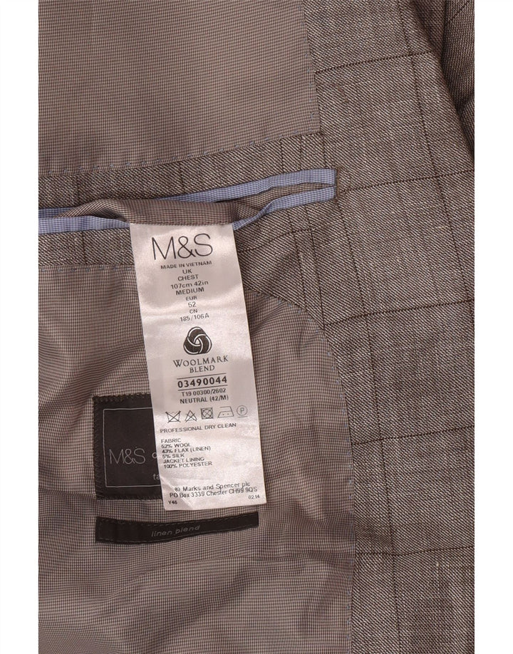 Giacca blazer da uomo su misura Marks & Spencer UK 42 Large Grey Check