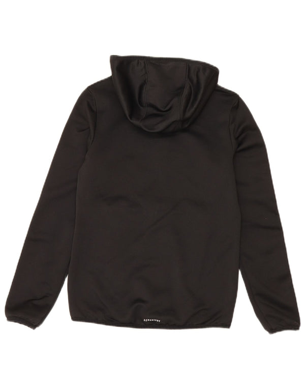 Felpa con cappuccio e zip da ragazzo Adidas 9-10 anni nera