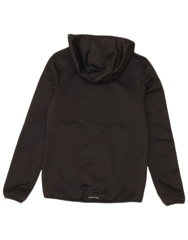Felpa con cappuccio e zip da ragazzo Adidas 9-10 anni nera