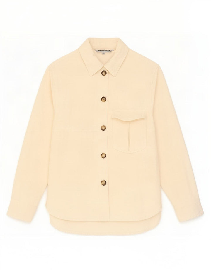 Camicia Zara da donna UK 10 piccola in cotone beige