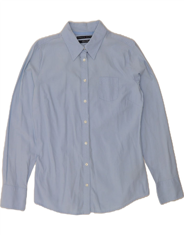 TOMMY HILFIGER Womens Shirt UK 14 Medium Blue Cotton Vintage Tommy Hilfiger and Second-Hand Tommy Hilfiger from Messina Hembry 