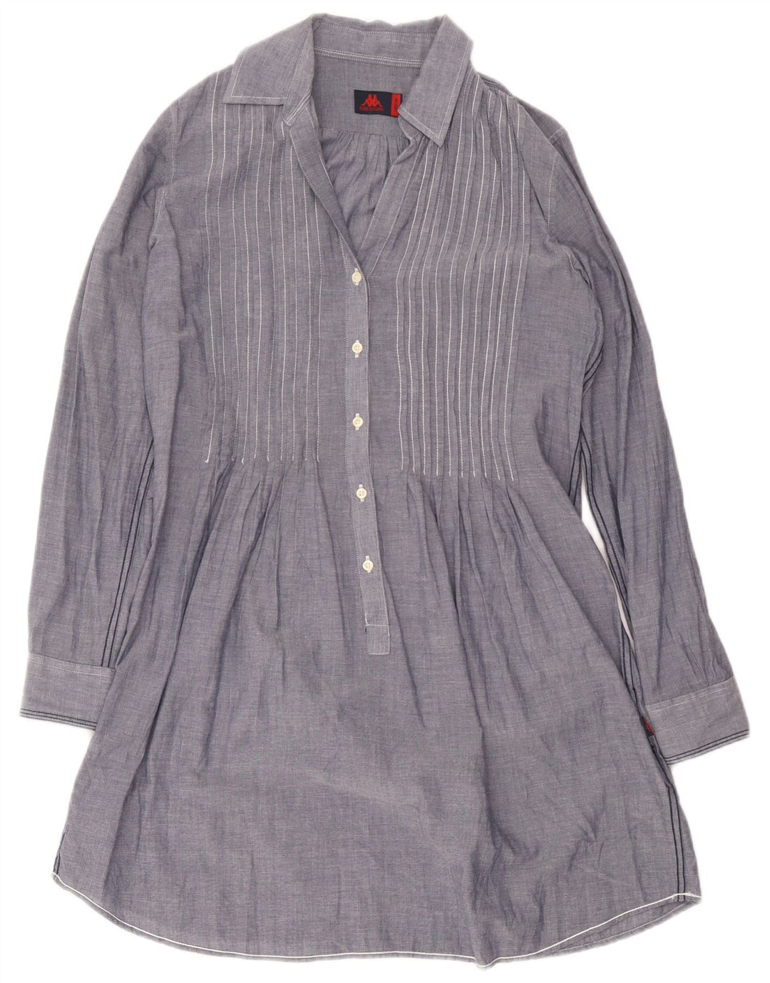 Abito camicia pullover da donna Kappa UK 14 cotone blu medio