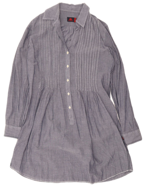 Abito camicia pullover da donna Kappa UK 14 cotone blu medio
