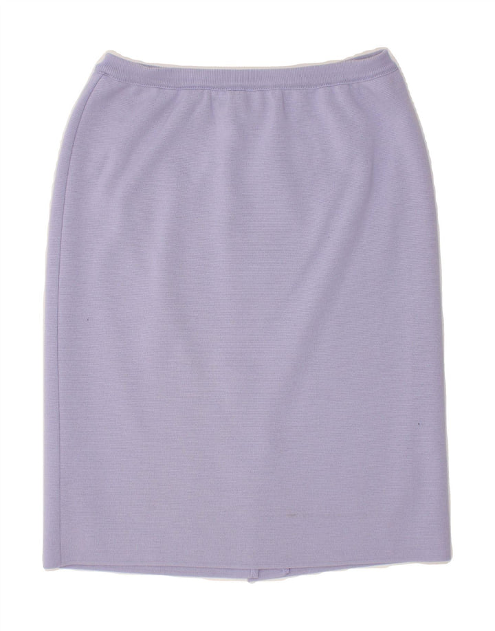 LUCIA Womens Straight Skirt IT 44 Medium W30  Blue Virgin Wool Vintage Lucia and Second-Hand Lucia from Messina Hembry 