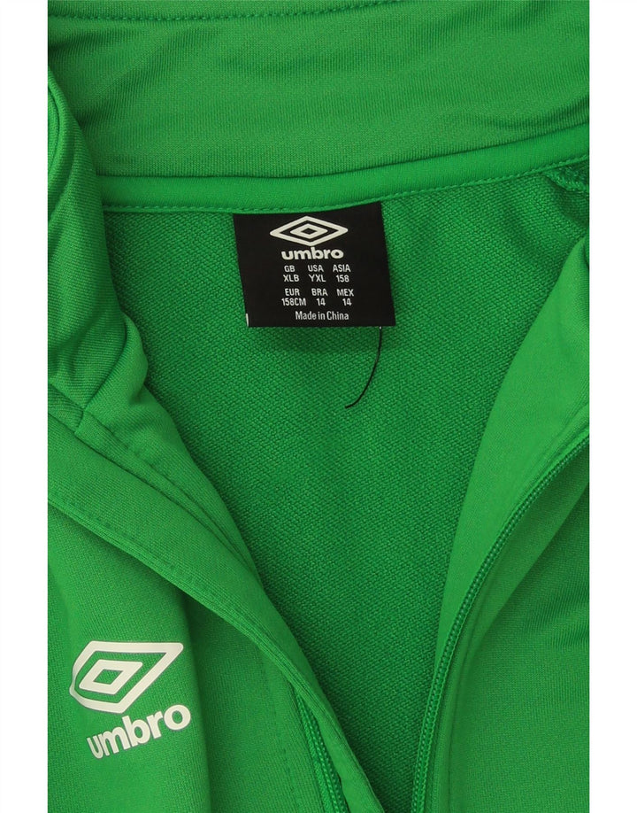 Giacca da ginnastica grafica da ragazzo Umbro 13-14 anni XL verde poliestere