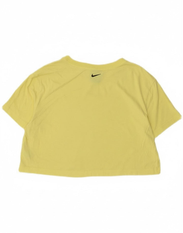 T-shirt corta da donna Nike UK 14 cotone giallo medio