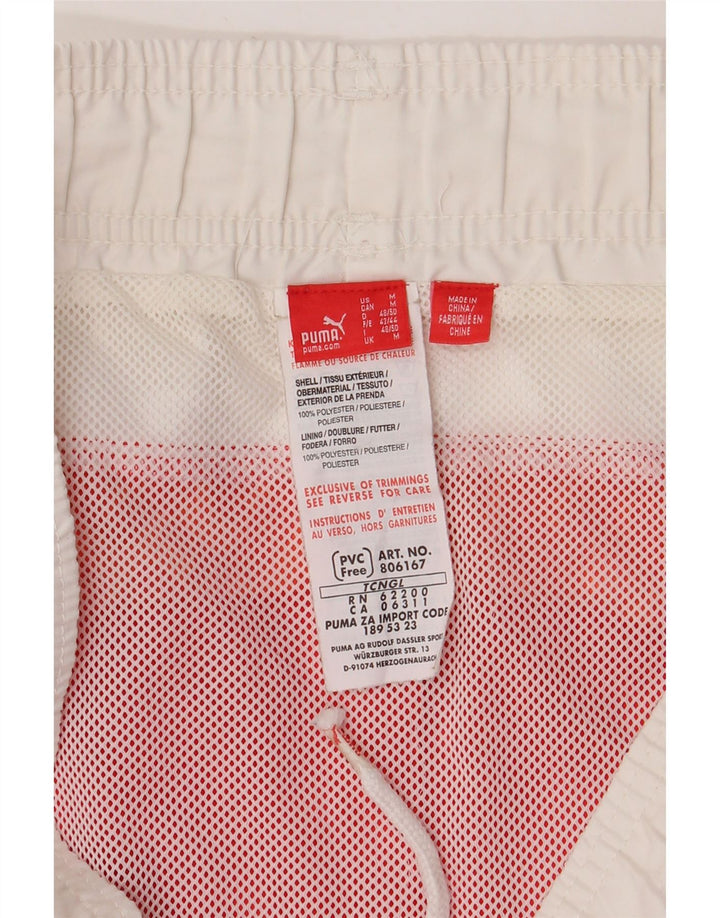 Pantaloncini da bagno grafici da uomo Puma in poliestere color block rosso medio