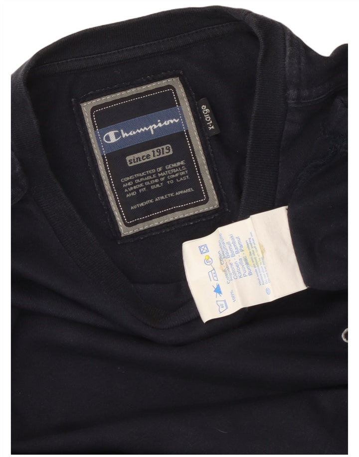 Maglia da uomo Champion a maniche lunghe XL in cotone blu navy