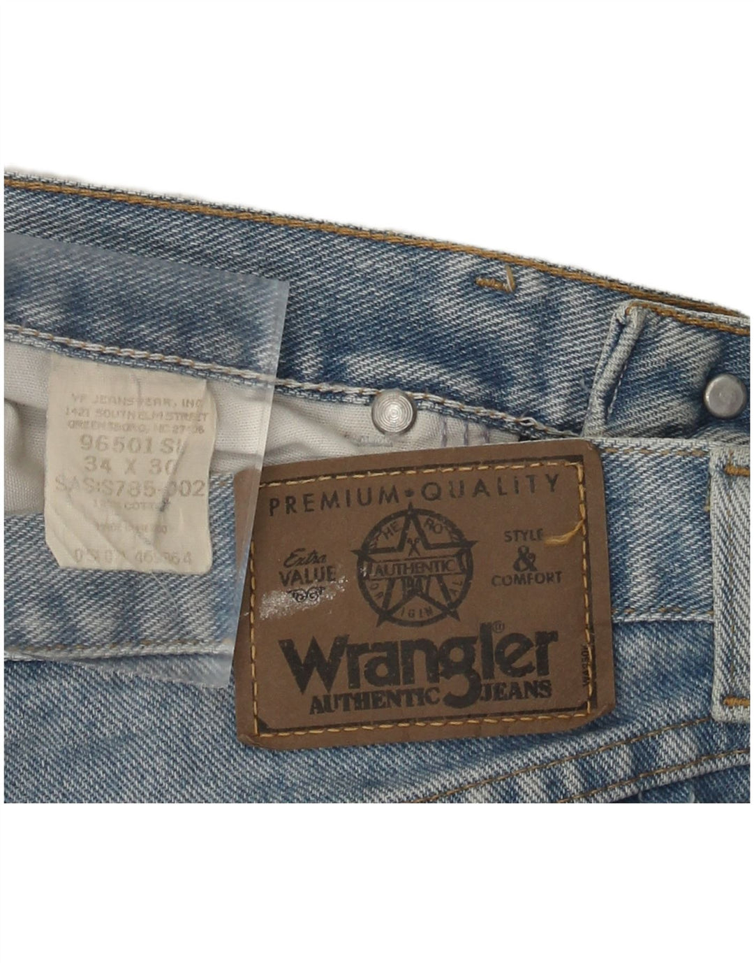 Jeans dritti da uomo Wrangler W34 L30 cotone blu