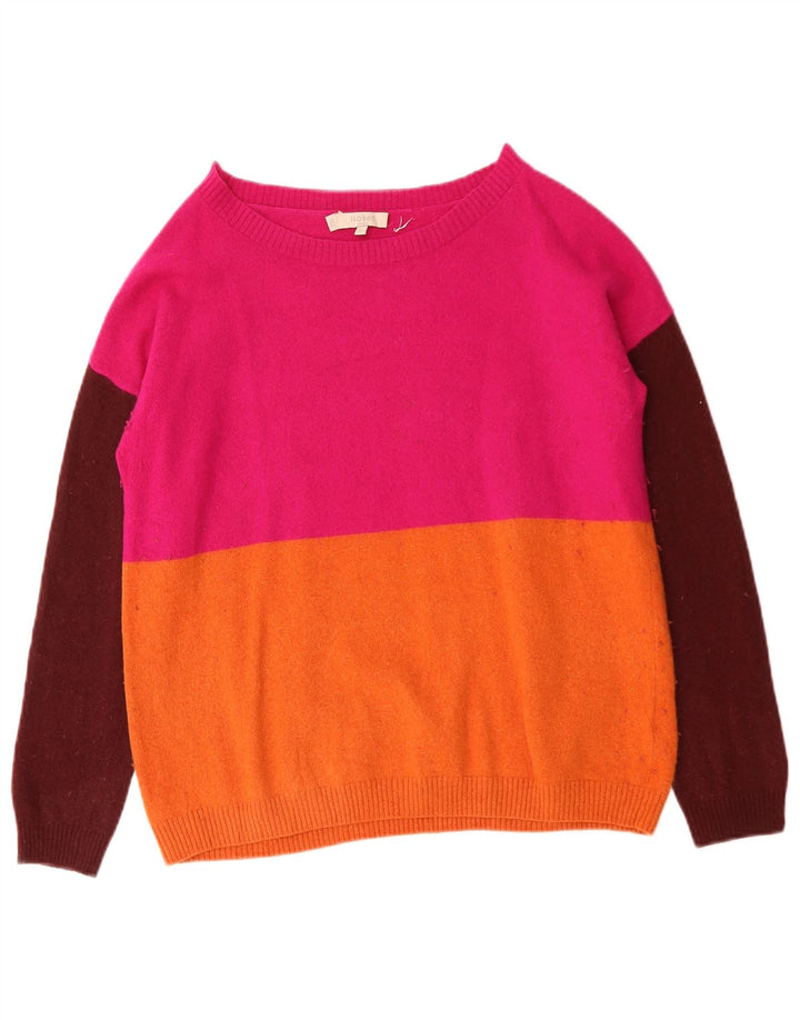 HOBBS Maglione da donna con scollo a barchetta UK 14 medio multicolore