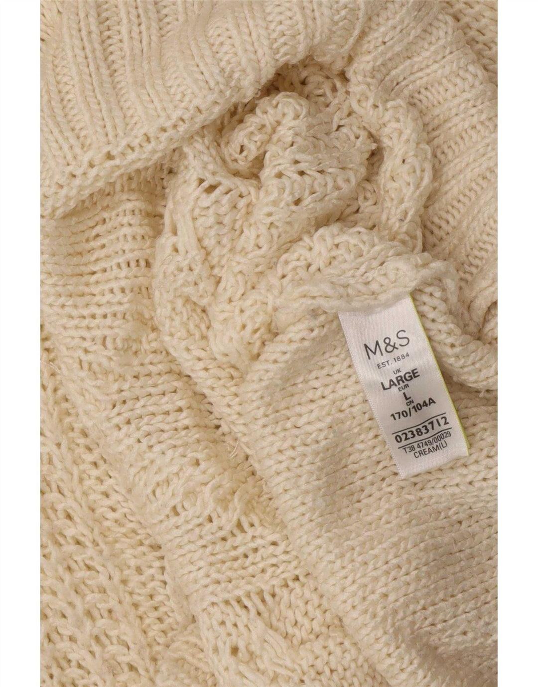 Maglione maglione a collo alto da donna Marks & Spencer UK 16 grande acrilico beige