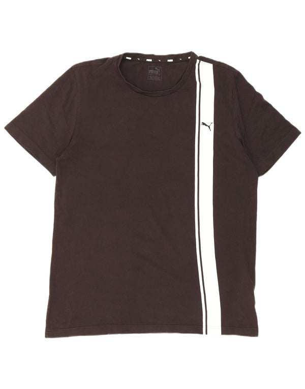 Puma T-shirt da uomo Top Large in cotone color block nero