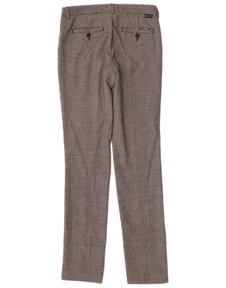 MARINA YACHTING Womens Suit Trousers IT 42 Medium W34 L34 Grey Houndstooth