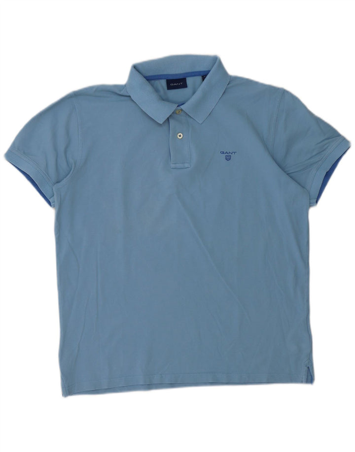 Polo da uomo Gant grande in cotone blu