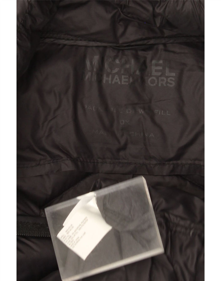 Cappotto imbottito con cappuccio da donna Michael Kors UK 16 grande nylon nero