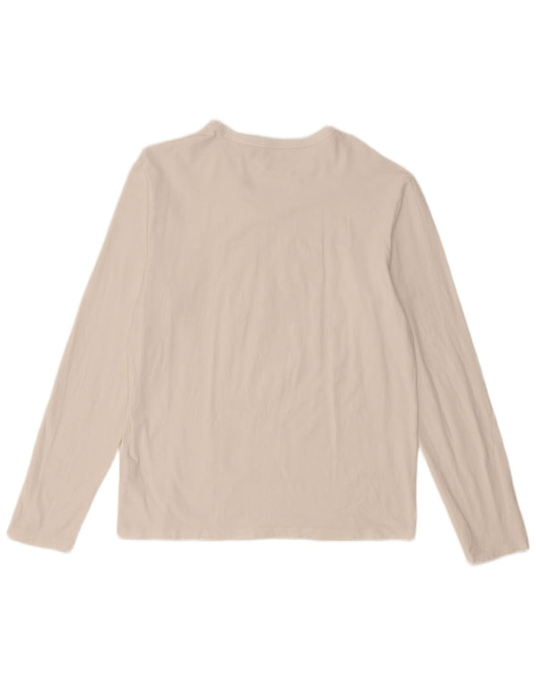 Guess Maglietta grafica da donna a maniche lunghe UK 18 XL Cotone bianco
