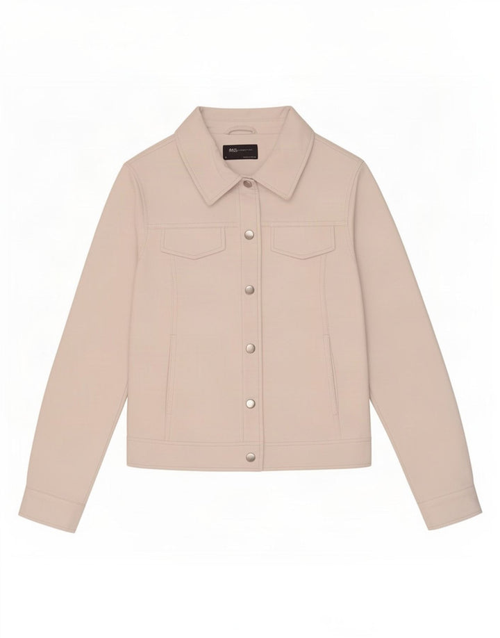 Giacca in ecopelle Marks & Spencer da donna UK 8 piccola bianco sporco