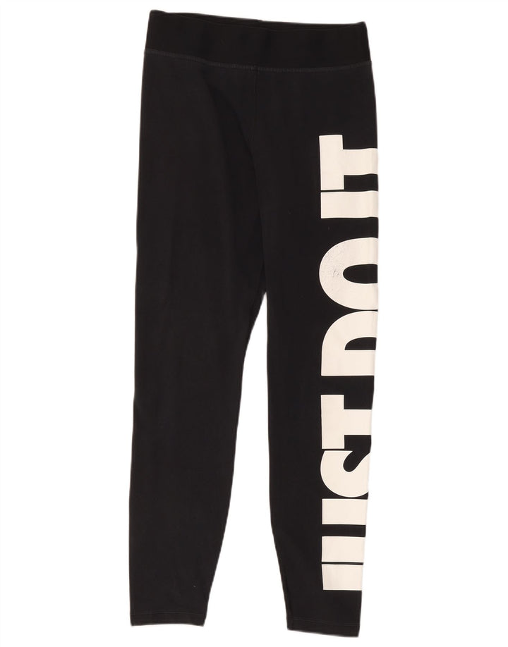 Leggings grafici da donna Nike UK 12 medio nero poliestere