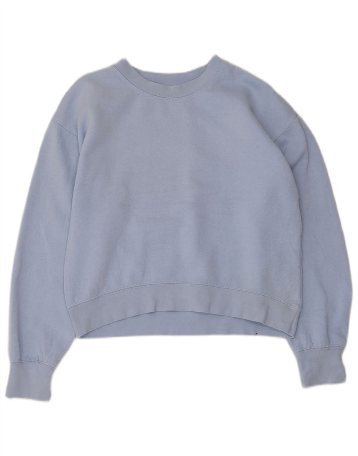 Felpa corta da donna Zara UK 10 piccola blu poliestere