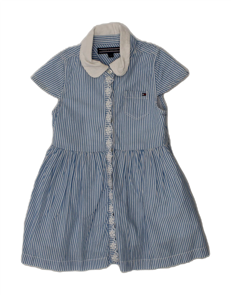TOMMY HILFIGER Baby Girls Shirt Dress 9-12 Months Blue Striped Cotton Vintage Tommy Hilfiger and Second-Hand Tommy Hilfiger from Messina Hembry 
