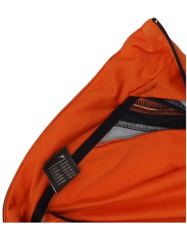 Giacca Top della Tuta da Ragazzo Diadora 12-13 Anni Poliestere Colourblock Arancione